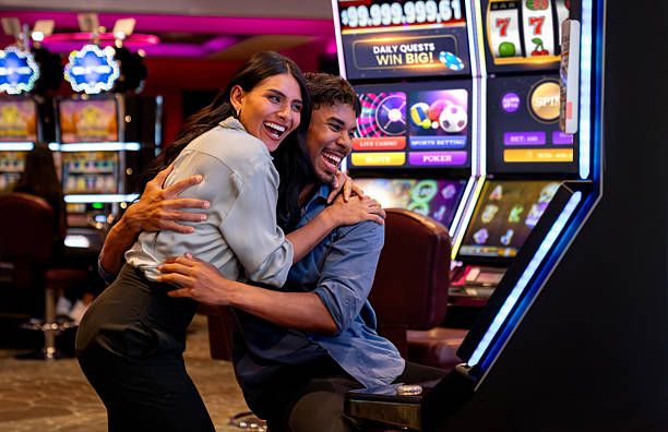 Diamond Empire slot game interface on mobile phone showing reel layout and spin button